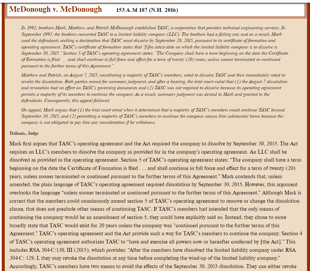 IRAC method for: In 1992, brothers Mark, Matthew, and Patrick McDonough established