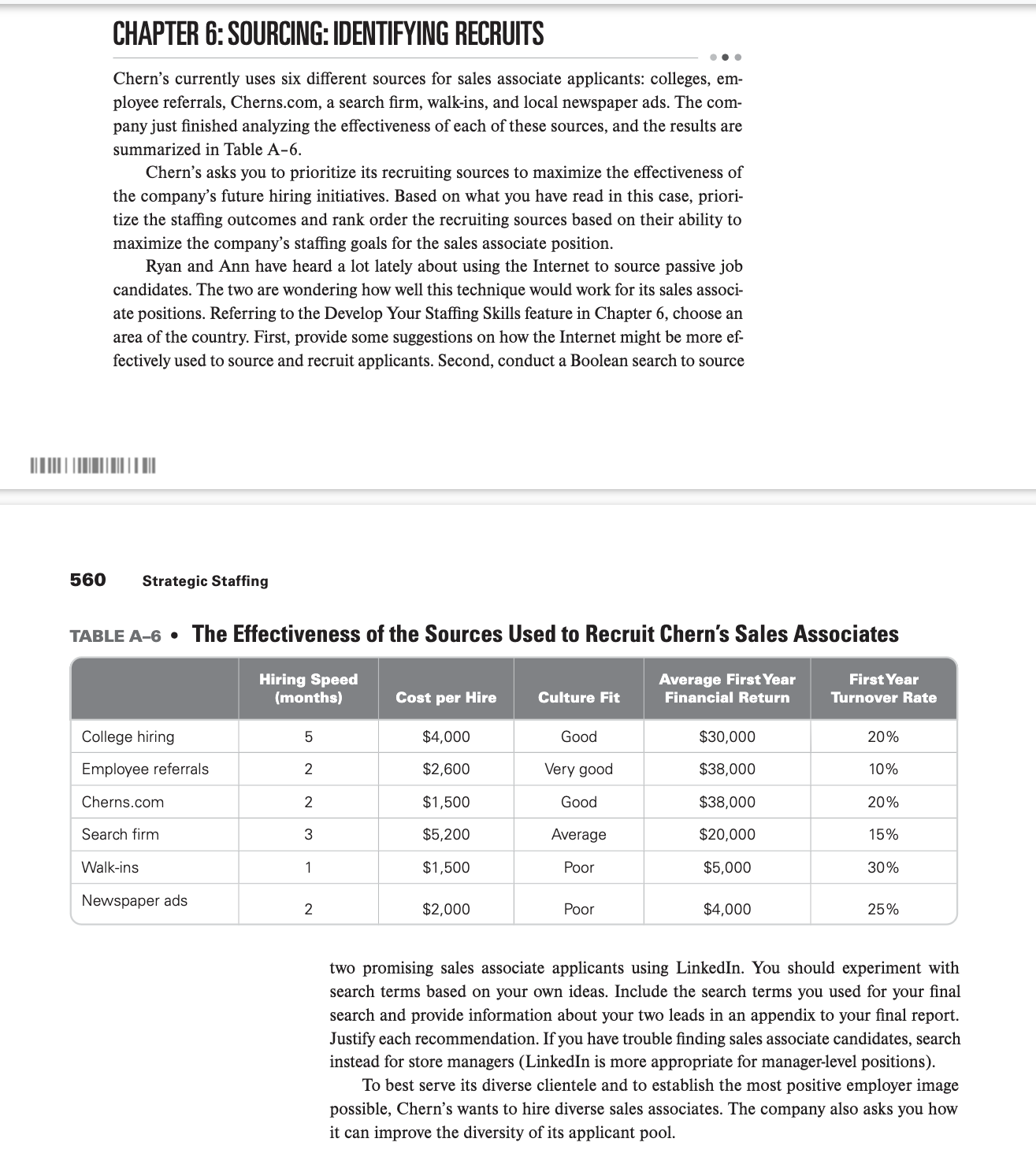  Complete and submit Chapter 6 Case Assignment questions a., b., and