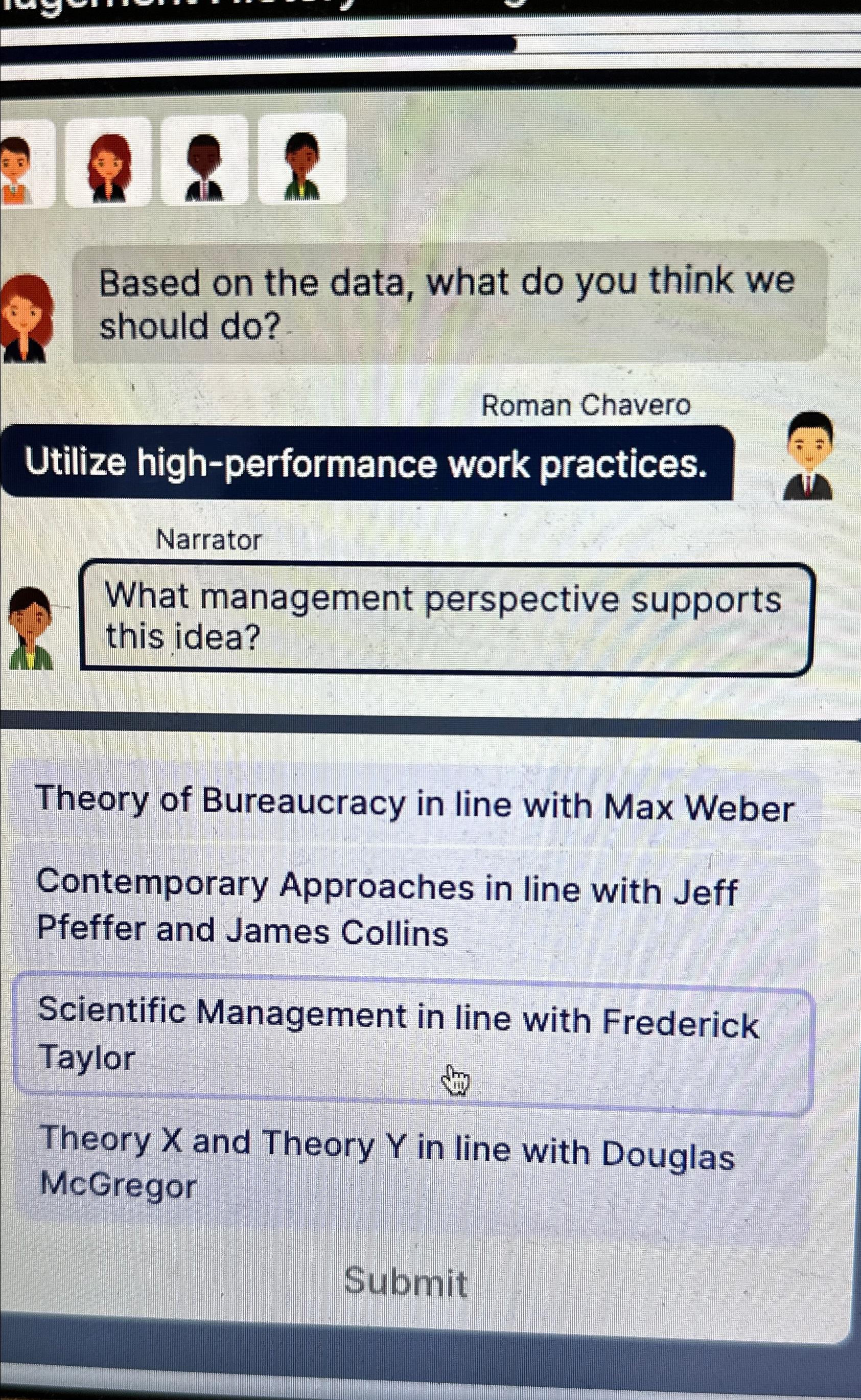  Based on the data, what do you think we should do?