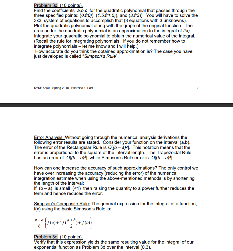interval [0,3] using Excel and Matlab It's good practice to know how