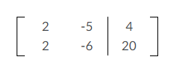 Q5. Given the system represented by the augmented matrix, solve for the