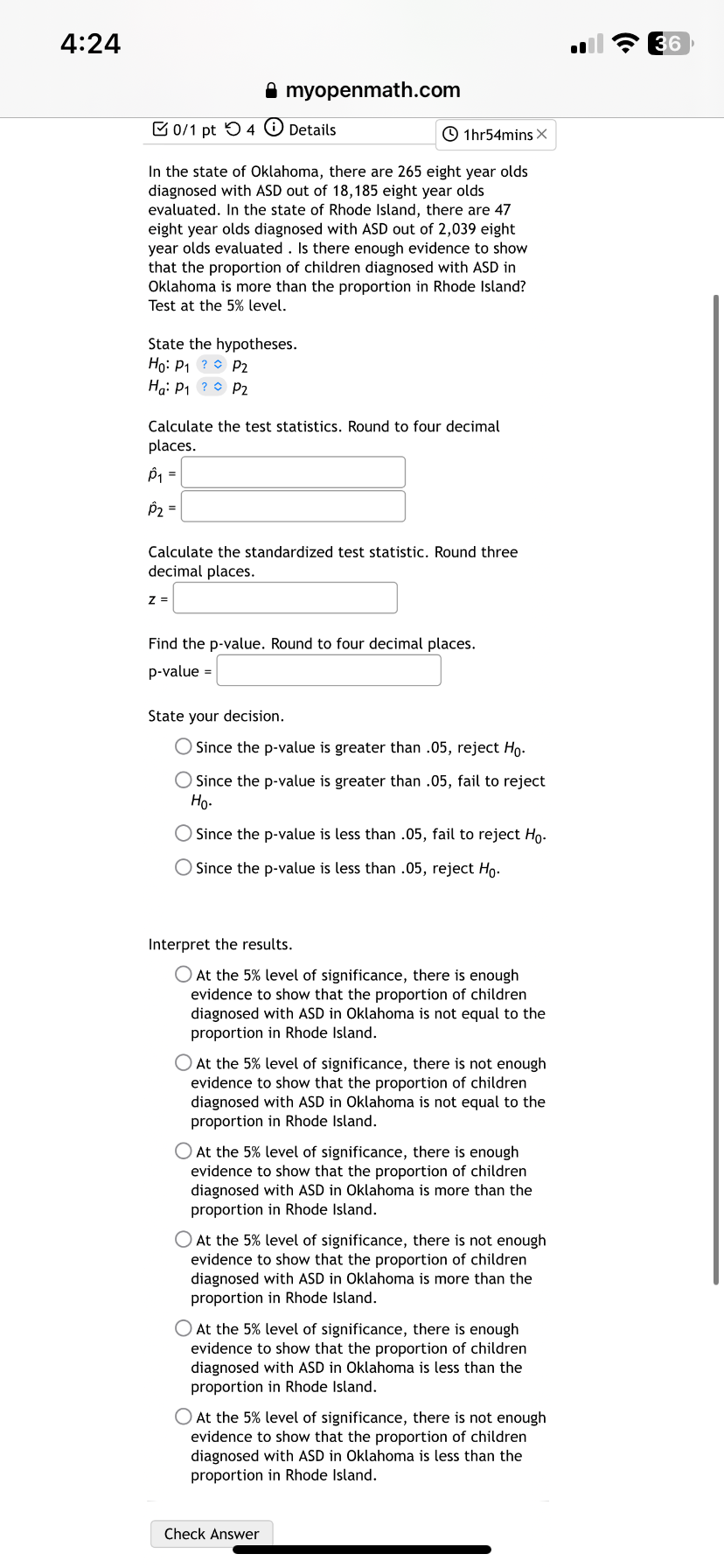 sample from the first population with 555 successes and 143 failures. You