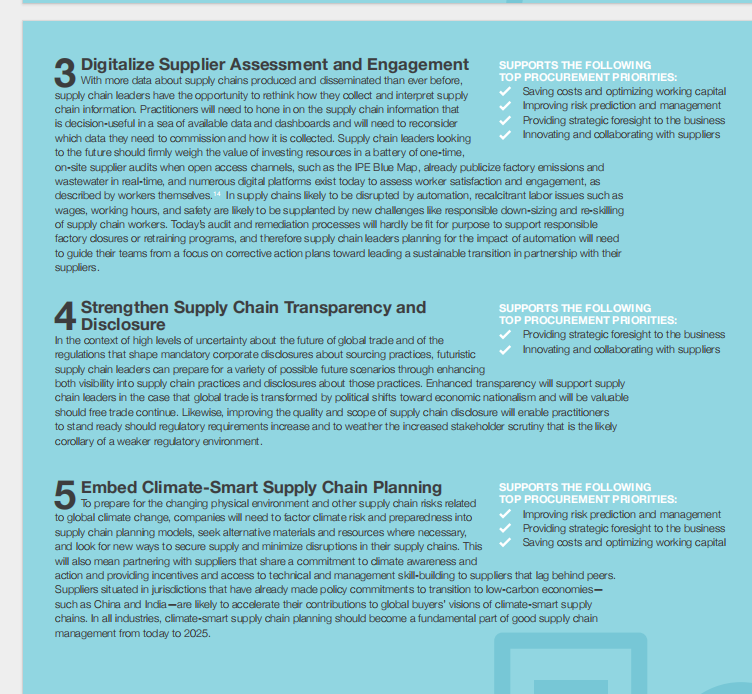 the top procurement pilorites of leading global bushesses and the key forces