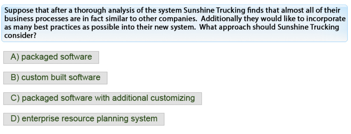 If upon further analysis of the business, it is determined that Sunshine