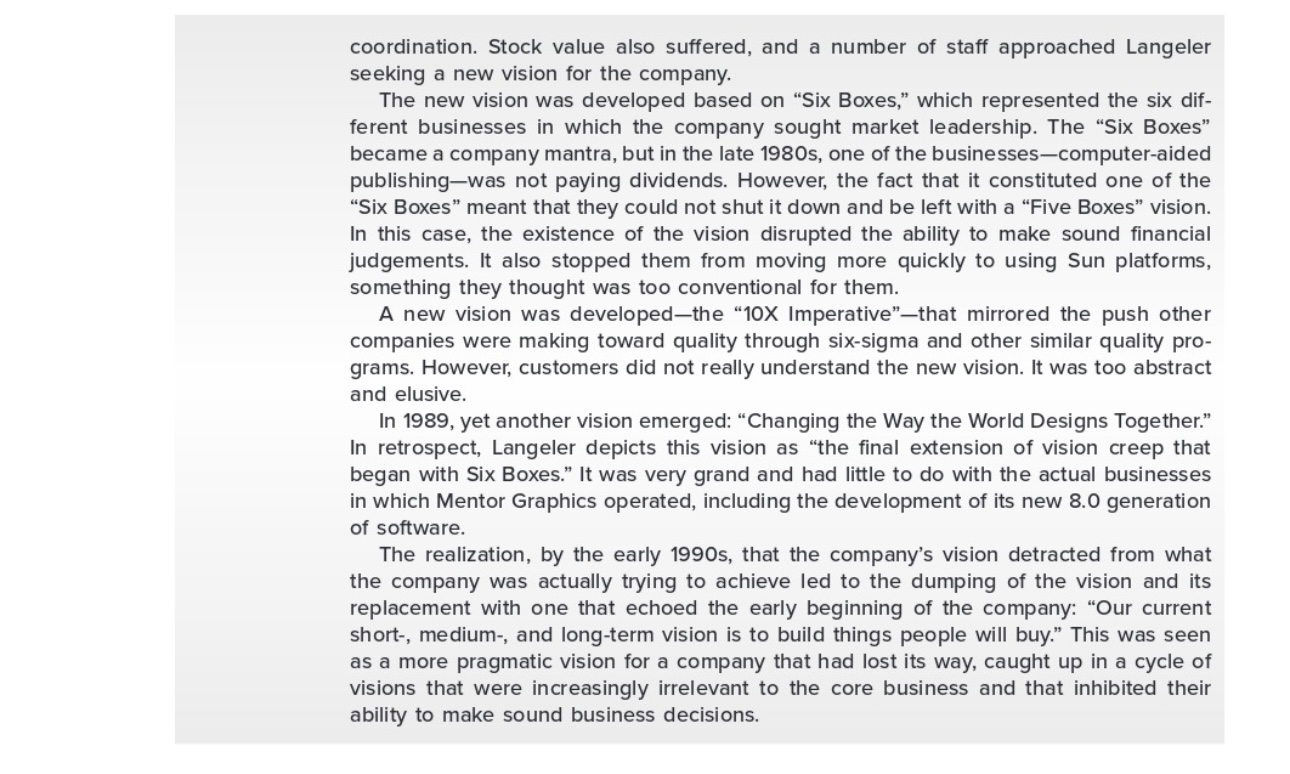 used at Mentor Graphics? 2. Did it strengthen or weaken the company?