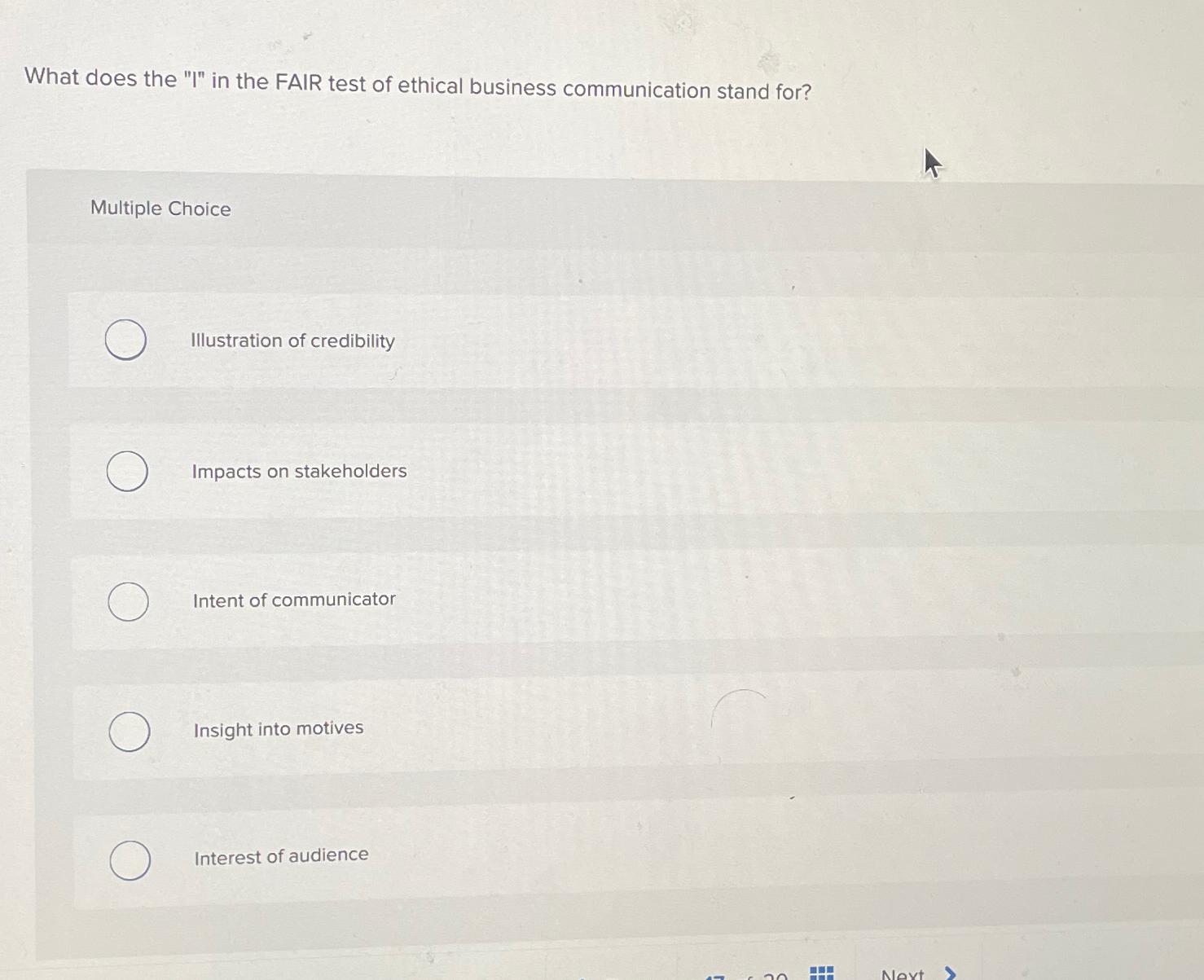 What does the "l" in the FAIR test of ethical business