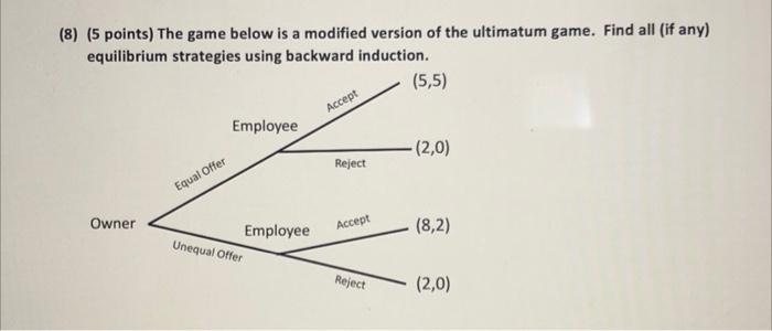 (8) (5 points) The game below is a modified version of