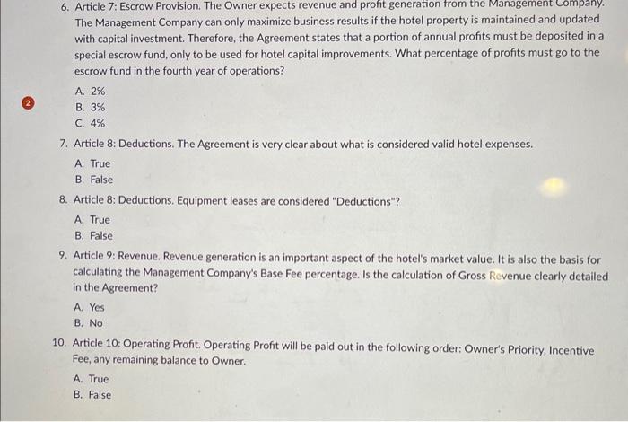 Owner, etc.). Article 2: Finance The cost of the Hotel was $59M.