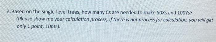 (10pts) 3. Based on the single-level trees, how many Cs are needed