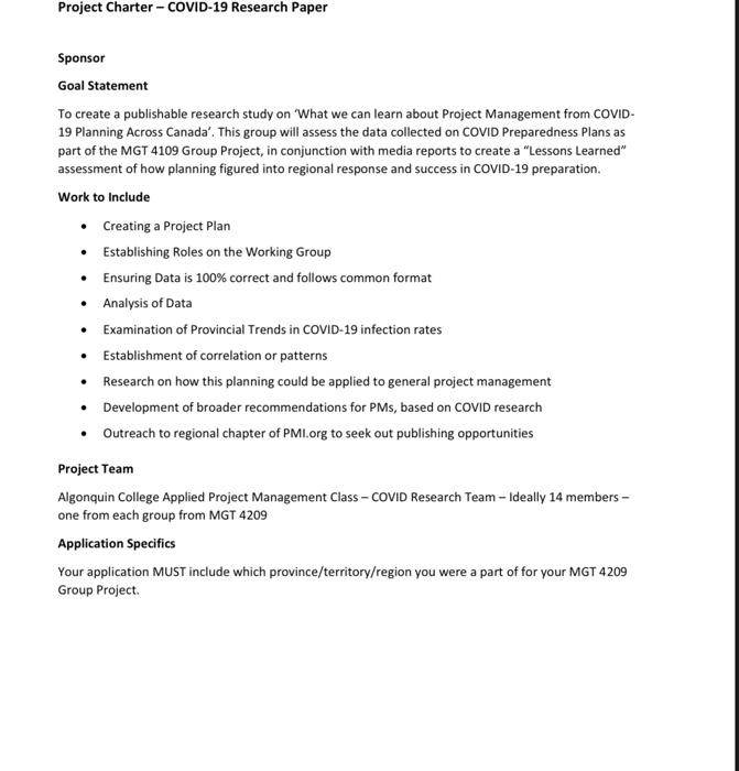  Goal Statement To create a publishable research study on 'What we