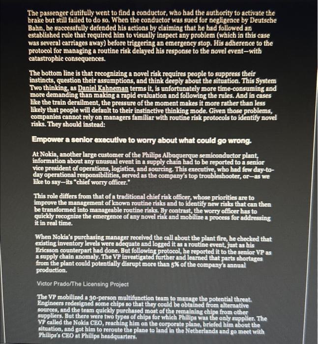activate a response that differs from standard approaches to managing routine risks.