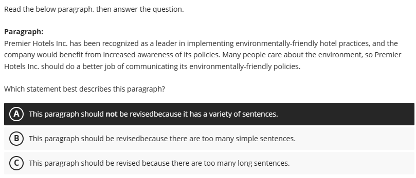  Read the below paragraph, then answer the question. Paragraph: Premier Hotels