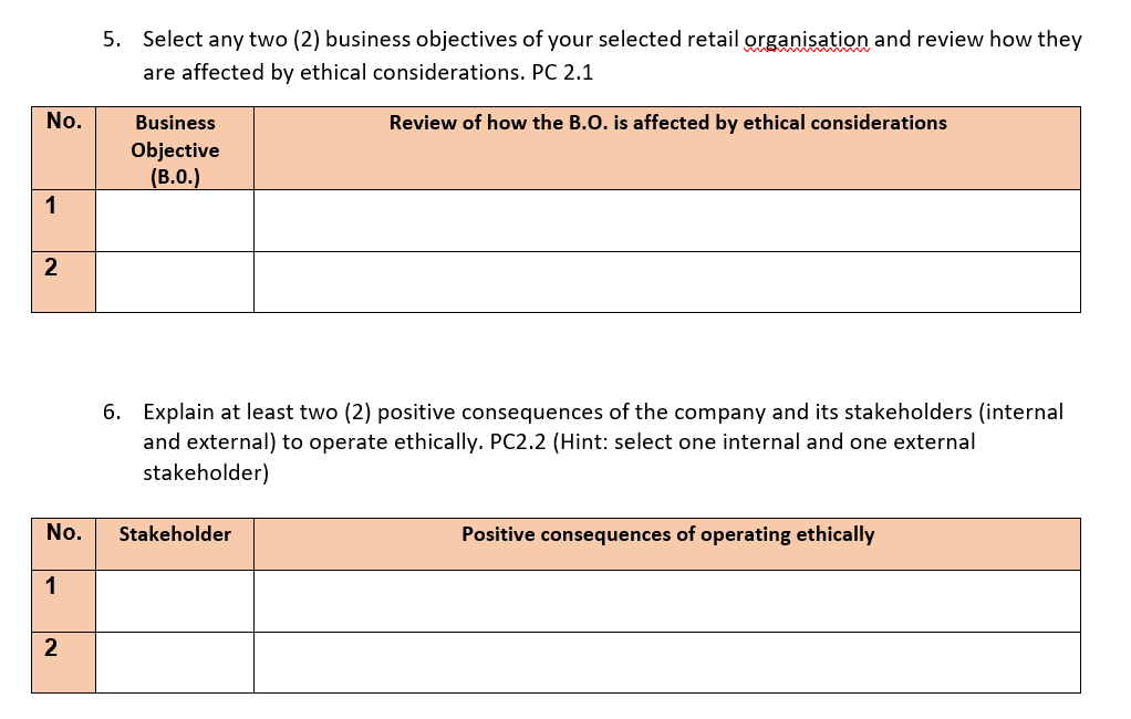to your selected organisation and its stakeholders. PC 1.5 5. Select any