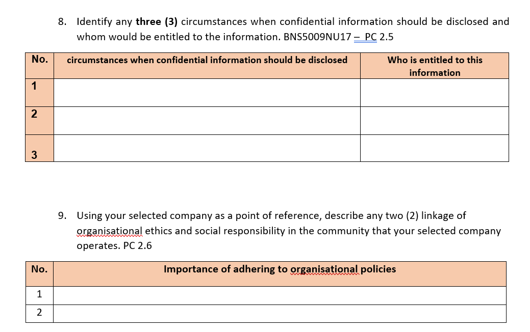 they are affected by ethical considerations. PC 2.1 6. Explain at least