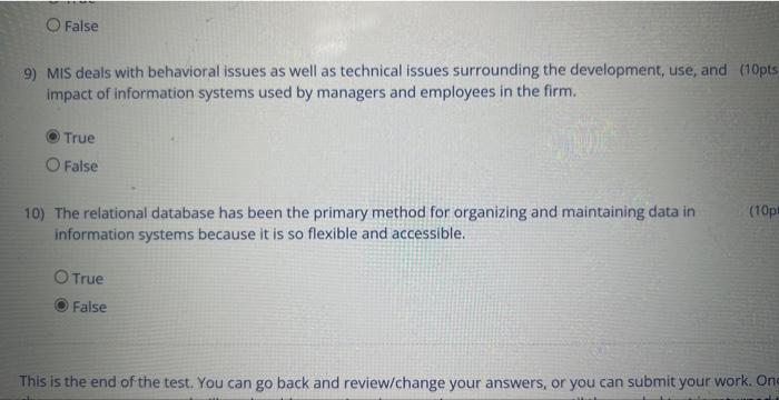issues surrounding the development, use, and (10pts impact of information systems used