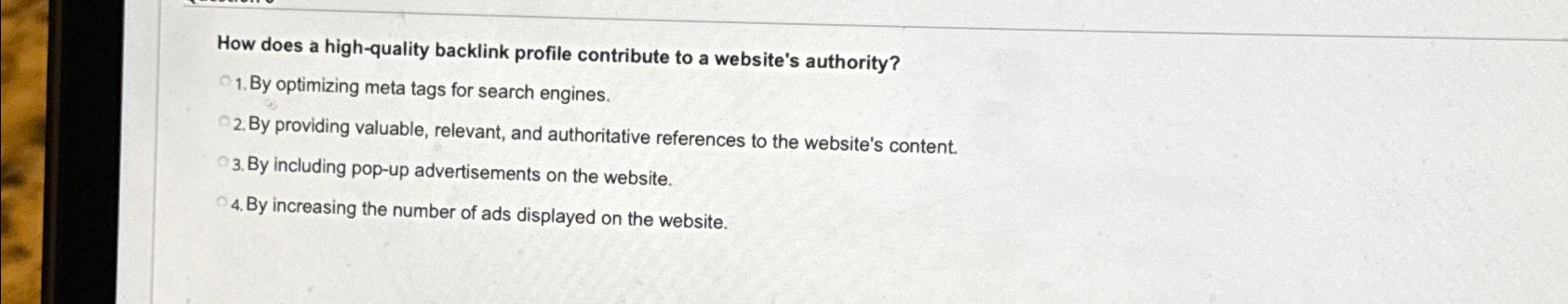  How does a high-quality backlink profile contribute to a website's authority?