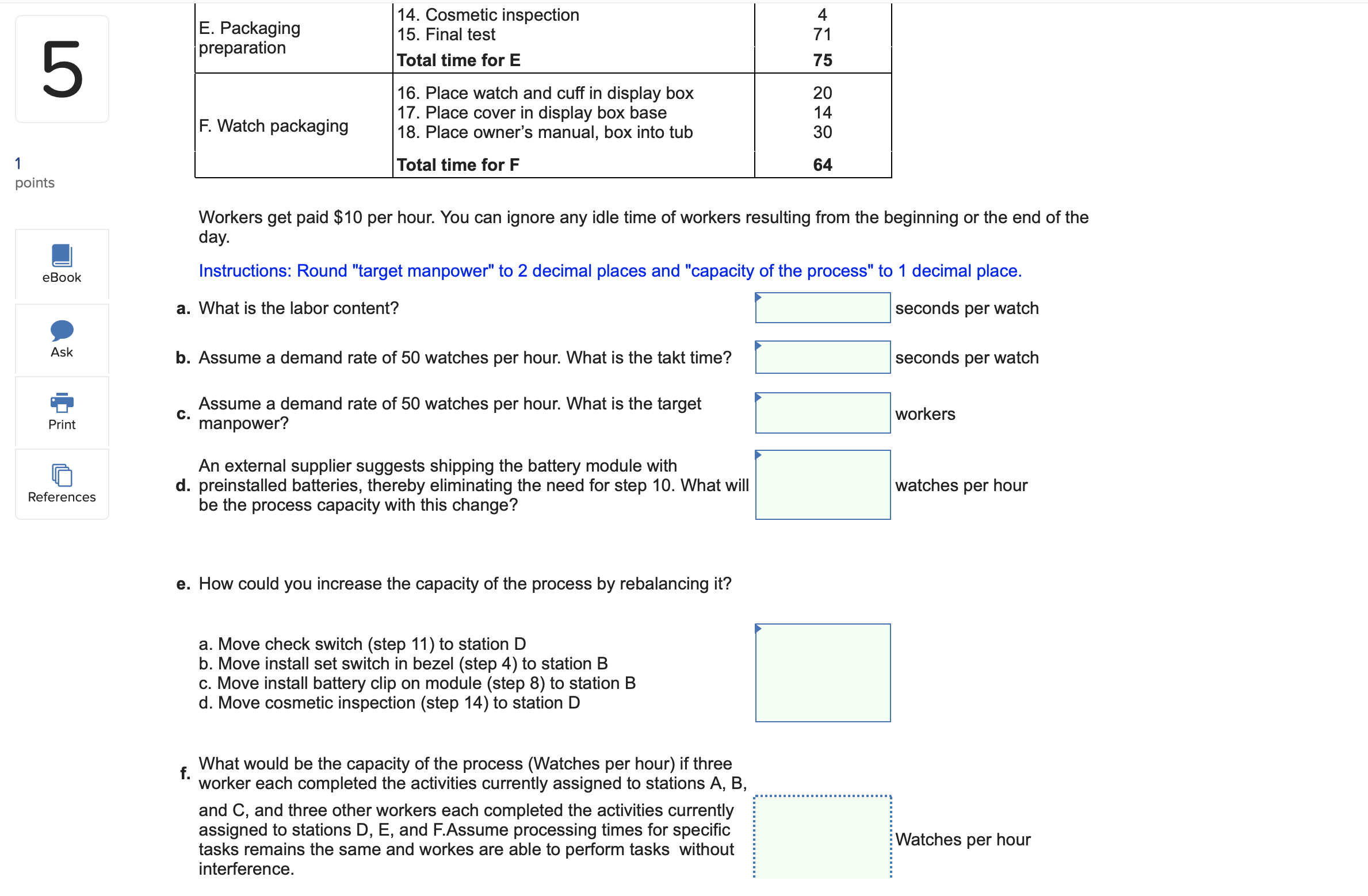 products, C&A sells T-shirts for $15 each' Material costs are $2 per