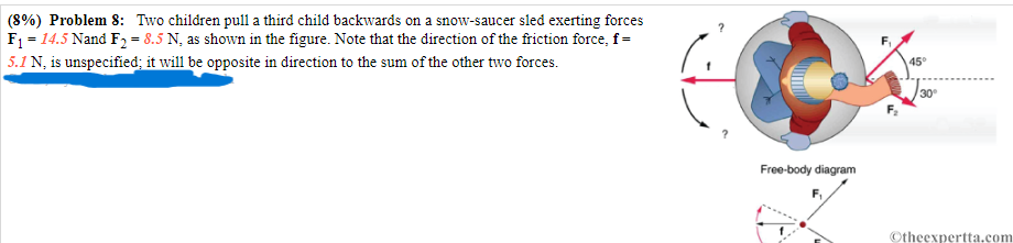 (8%) Problem S: Two children pull a third child backwards on