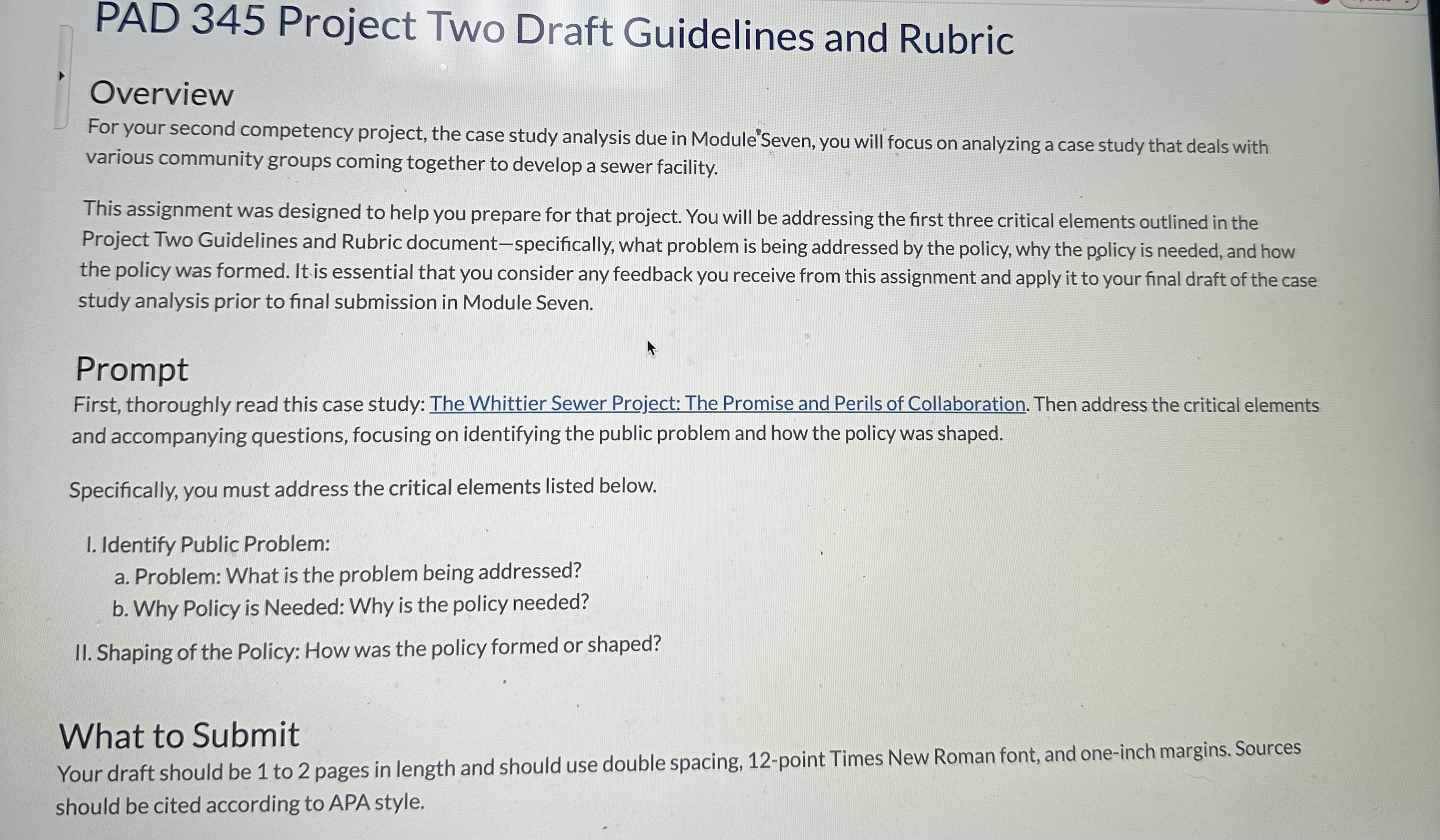 Overview For your second competency project, the case study analysis due