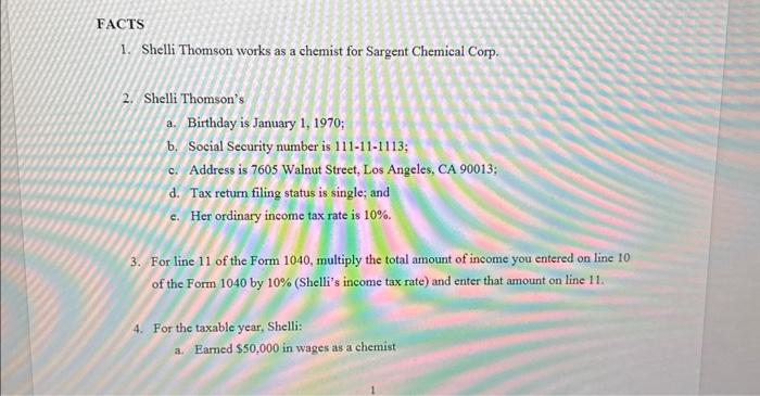 1 part 2 part 3 - Based on the facts below, prepare