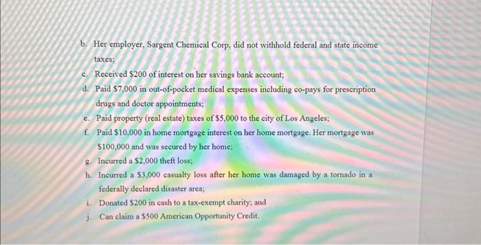 for Shelli Thomson her US (federal) individual income tax return (Form 1040),
