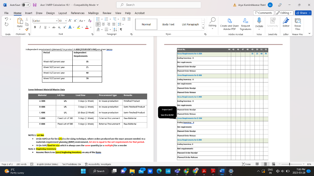 Learning Objective: The purpose of this exercise is to demonstrate the materials