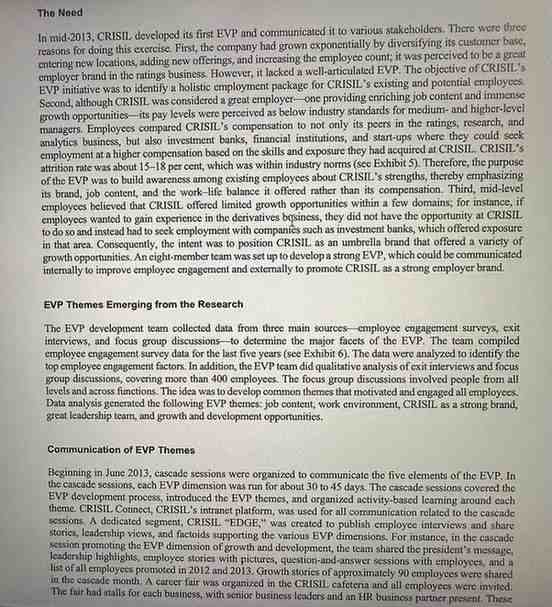 questions thoroughly: 1)What do you see as the organizational challenges at Crisil?