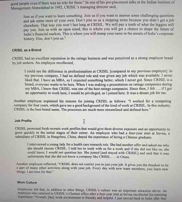 Employee Value Proposition (EVP) at Crisil? Should they be different for current