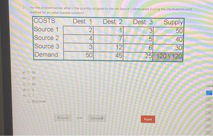  For the problem below, what is the quantity assigned to the