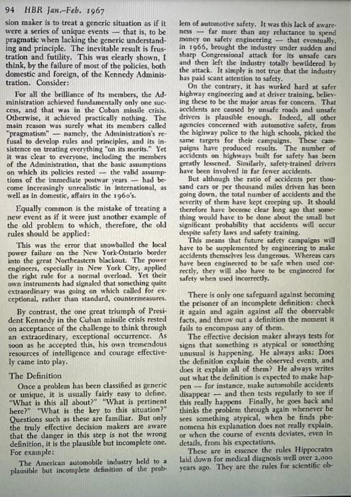 in a distinct sequence of steps. By Peter F. Drucker tives know