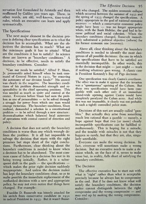 that decision making has its own Effective exectives systematic process and its