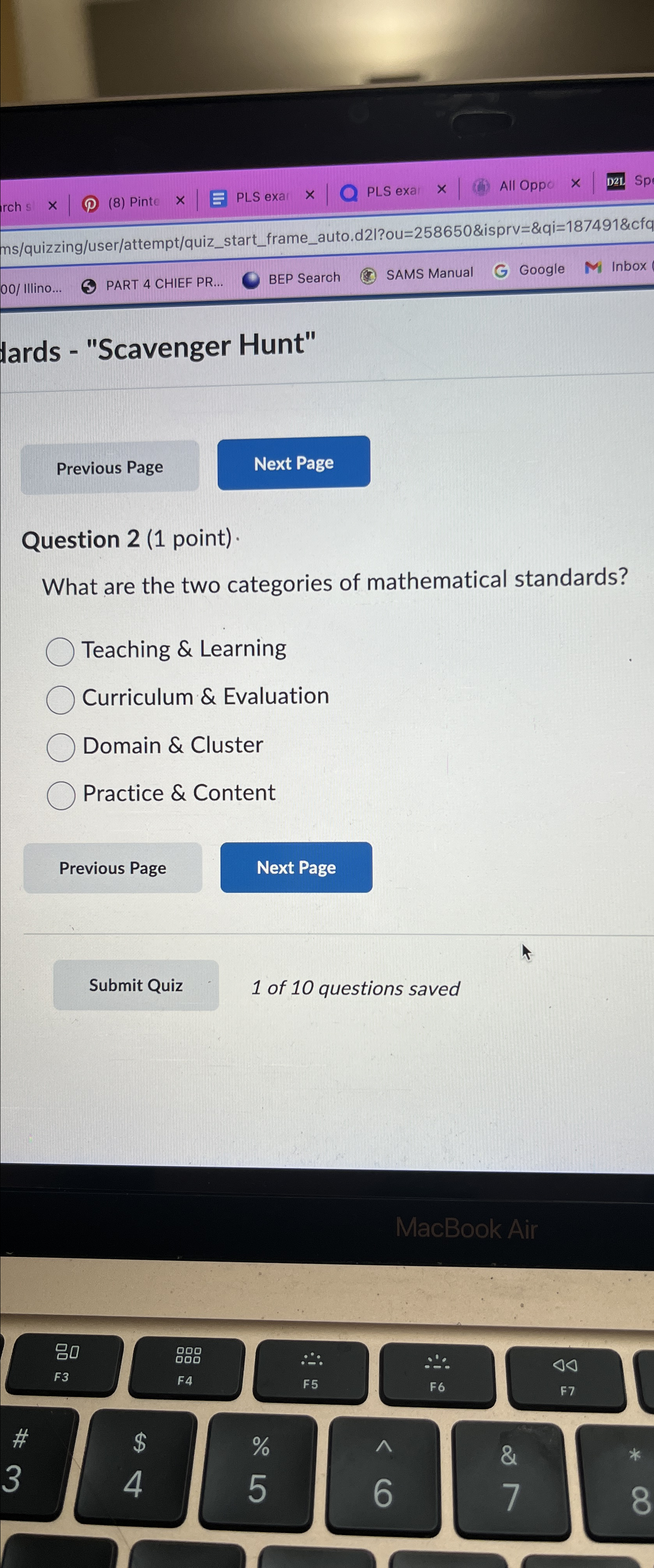  dards - "Scavenger Hunt" Question 2(1 point) What are the two