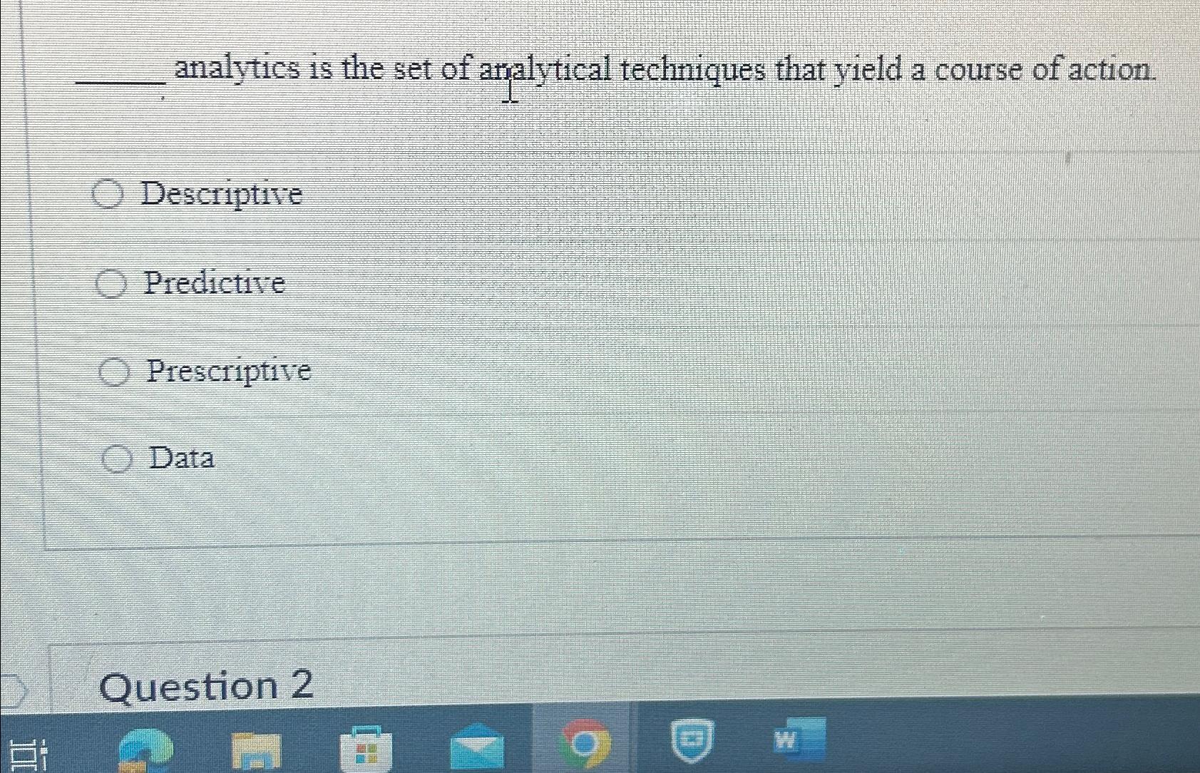  analytics is the set of analytical techniques that yield a course