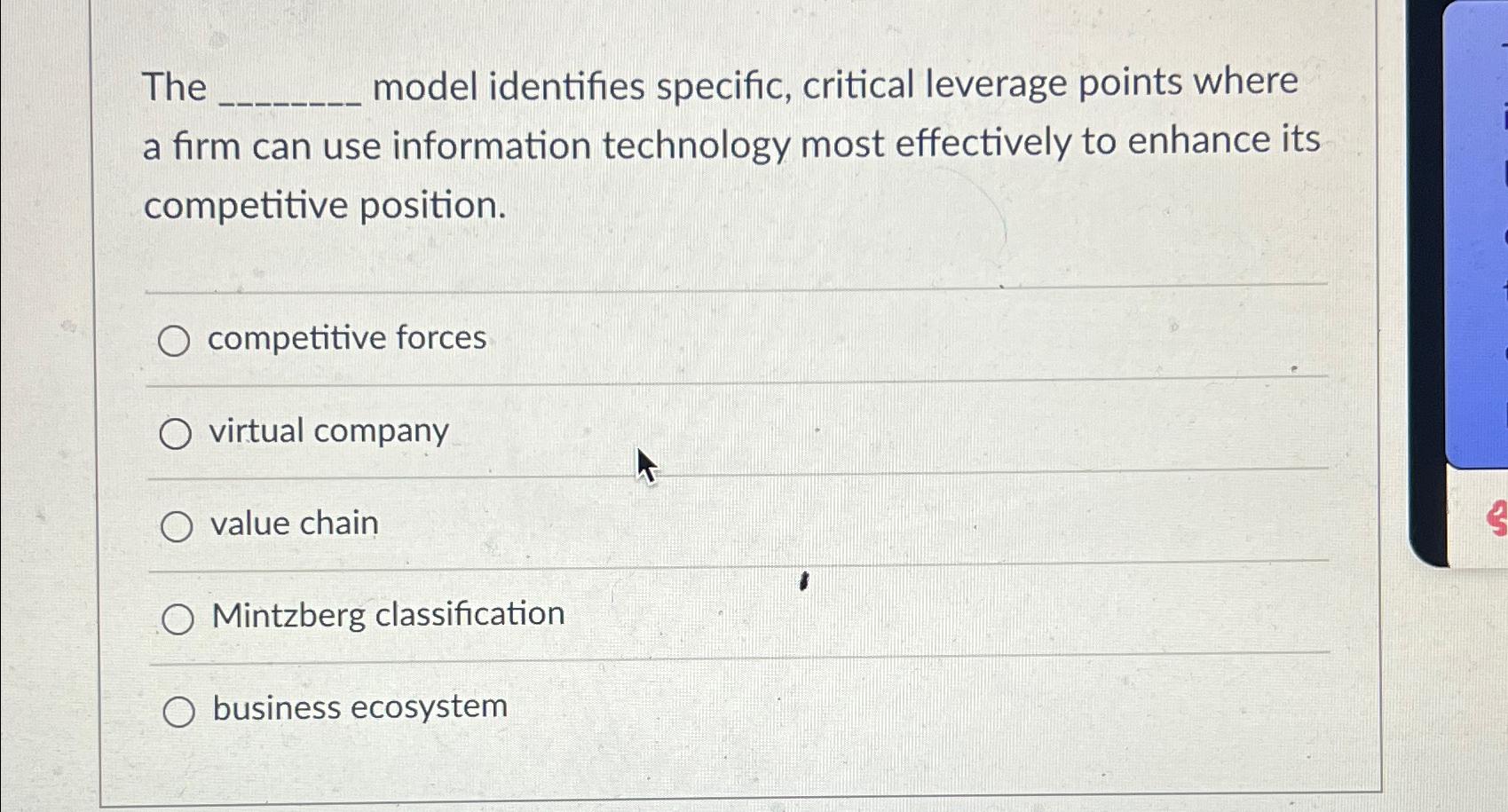  The model identifies specific, critical leverage points where a firm can