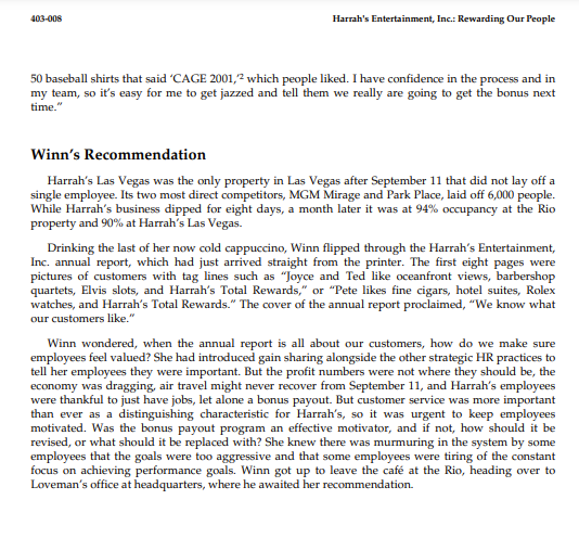 Harrah's Corp. Marilyn Winn ordered a cappuccino and sat down at a