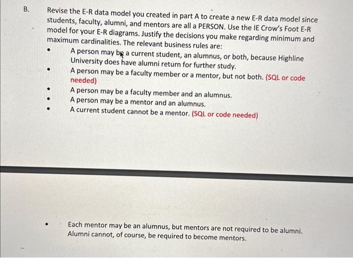 Please mention how you do it with SQL. Thank you B. Revise