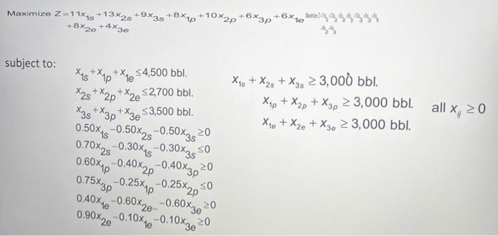  Looking at the Product Blend Example, what would the constraint look