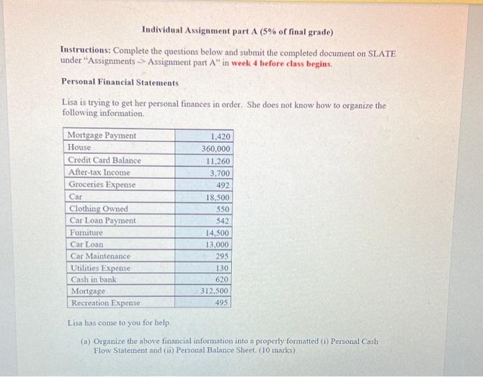 Please answer these questions for me Individual Assignment part A ( 5%
