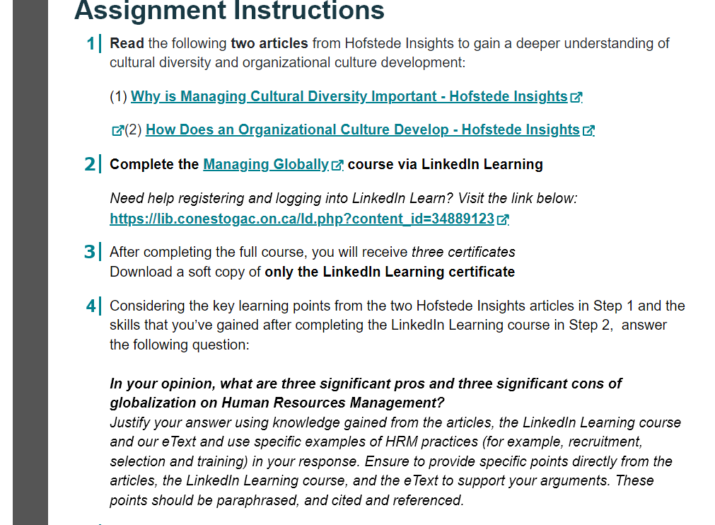 Assignment Instructions 1| Read the following two articles from Hofstede Insights