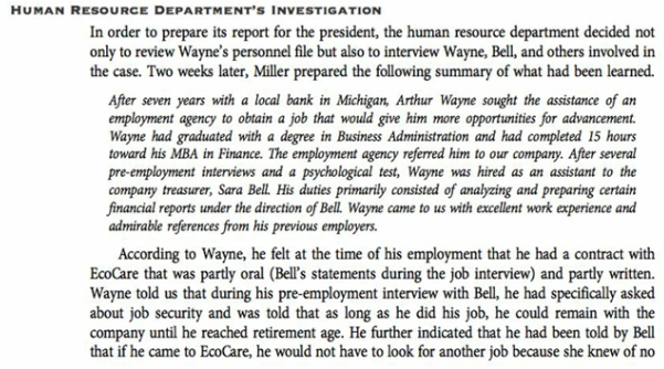 Builders, 7e, Case: The Broken Employment Contract. -Did Wayne have an employment