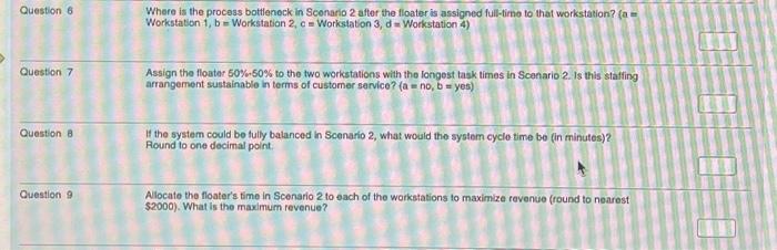  Question 6 Where is the process bottlenock in Sconario 2 after