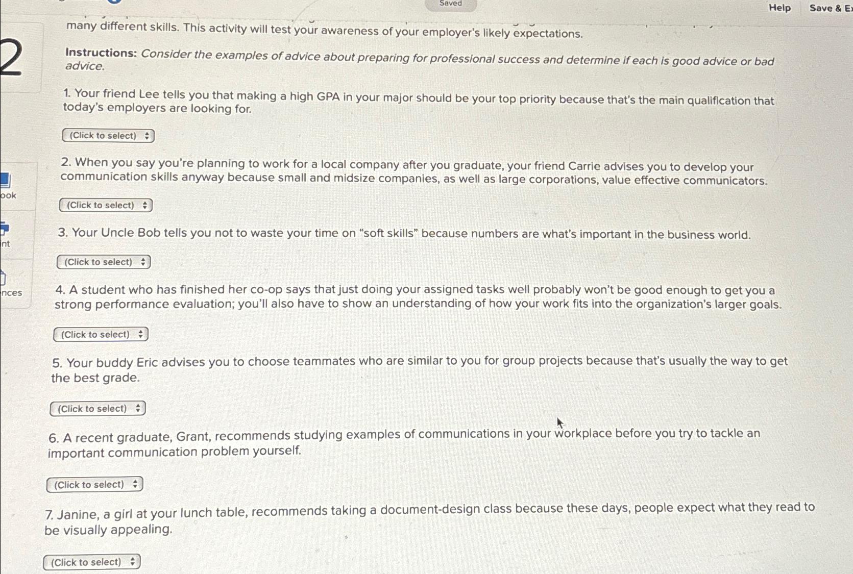  Saved Help Save & E many different skills. This activity will