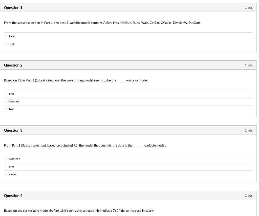 the following MC questions. Based on the six-variable model (in Part 1),