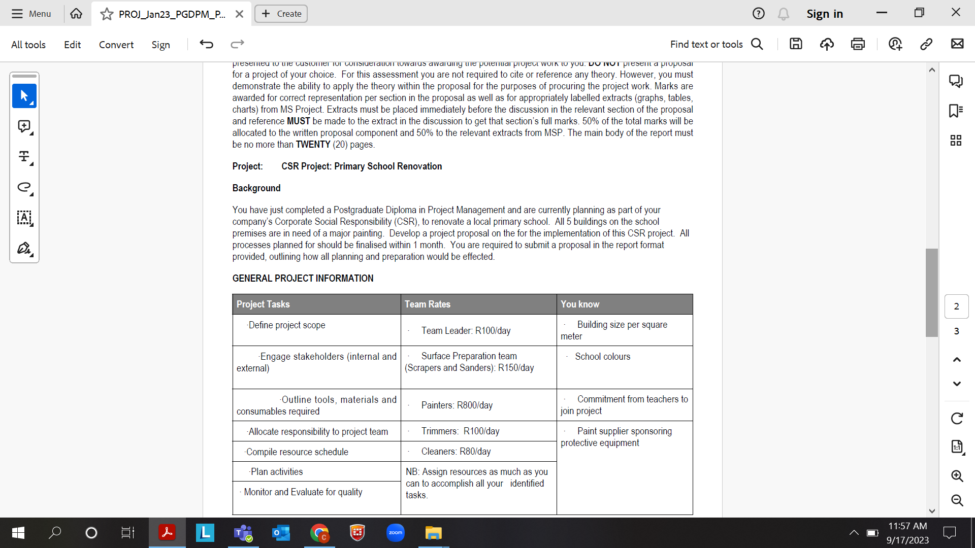1.1 Introduction: State the objective i.e. why your help is needed. State