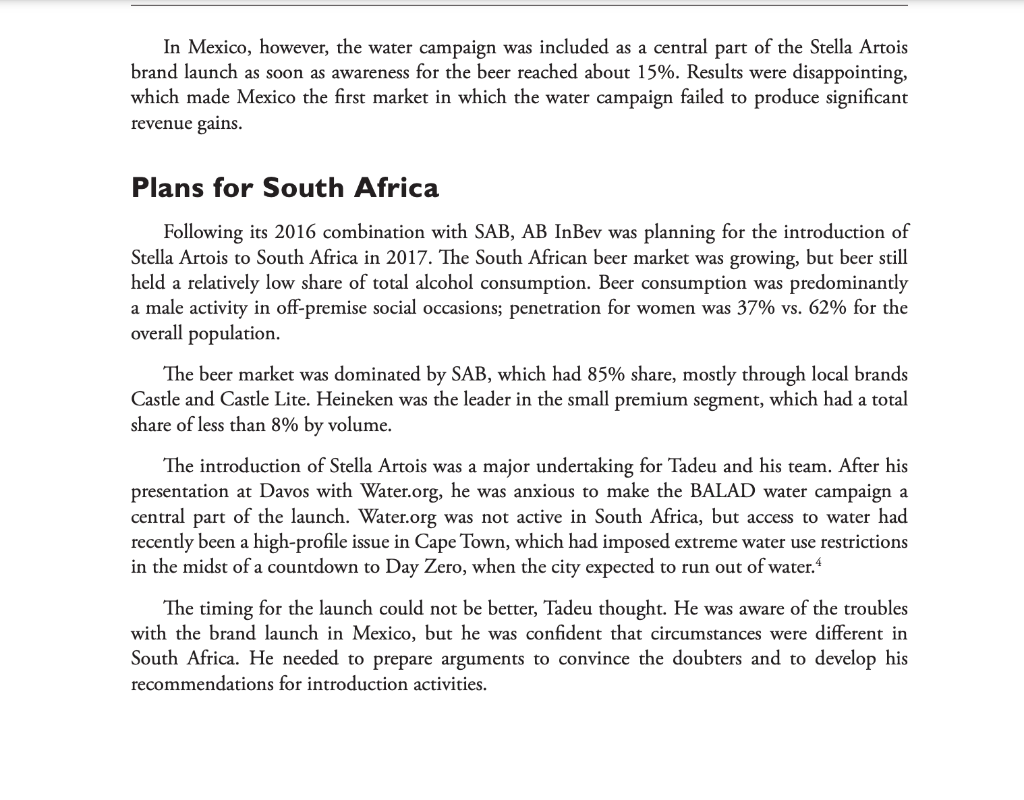 premium brand to the South African market but also by the opportunity