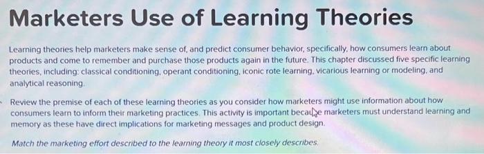  consumer behavior 1 Analytical Reasoning 2 Classical Conditioning Vicarious Learning/Modeling 4
