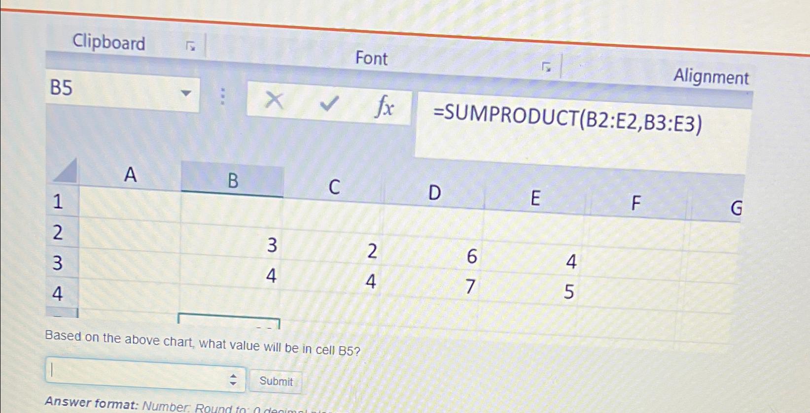  Based on the above chart, what value will be in cell