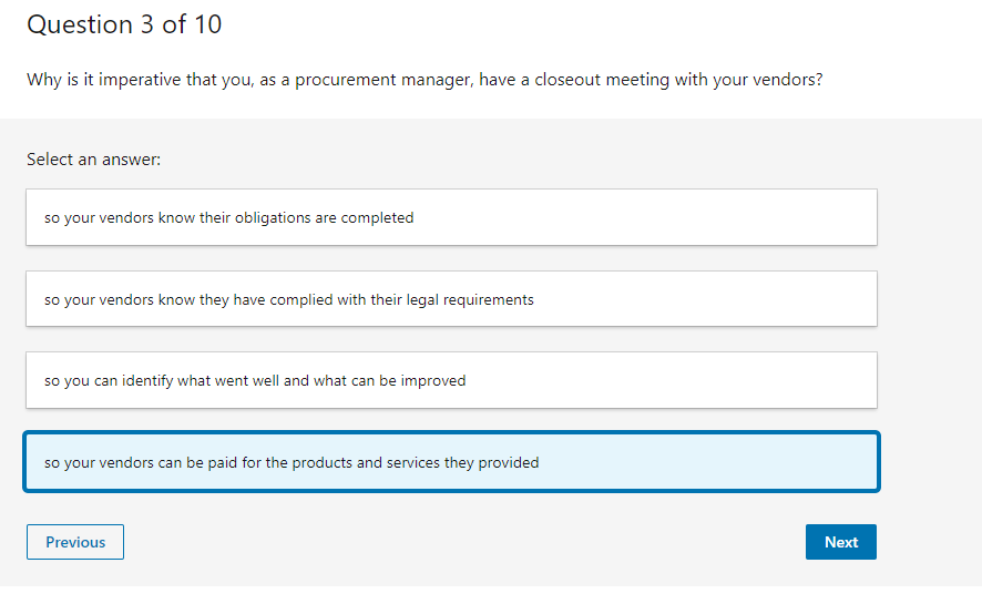 defines the essentials of procurement contracts? Select an answer: Specifics of project