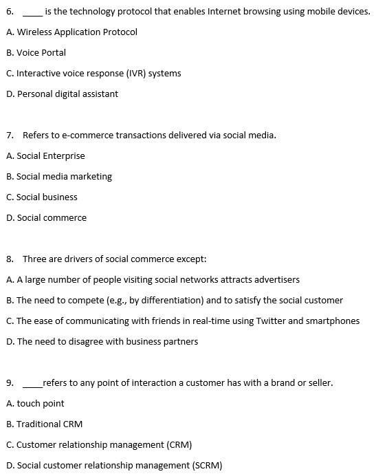 devices and wireless networks. A. True B. False 2. Mobile banking (m-banking)