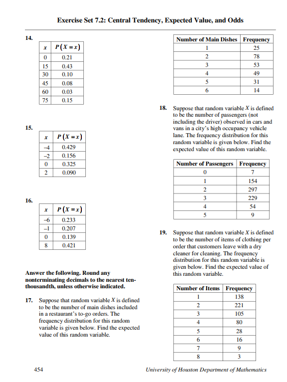 problems 15-22. 27. P(X 27) P(X = x) 28. P(X $5) 0.015